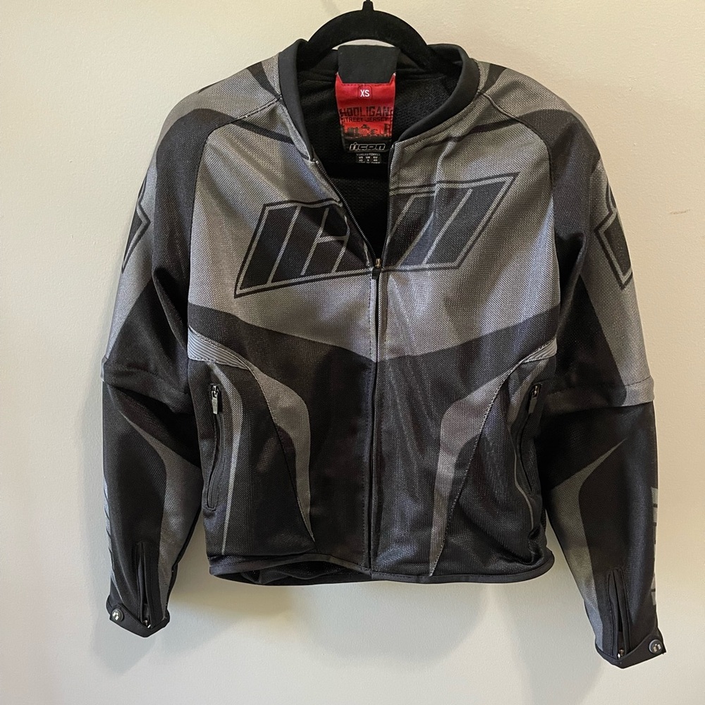 ICON Black and Gray Women's Motorcycle Jacket